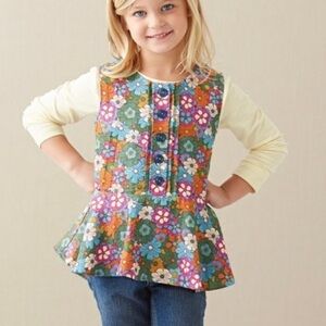 Matilda Jane Meadow Peplum Top Floral Print Baby Girls Size 12 months